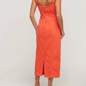 NWOT Mara Hoffman Indya Midi Dress in Poppy Orange 100% Organic Cotton XXS
